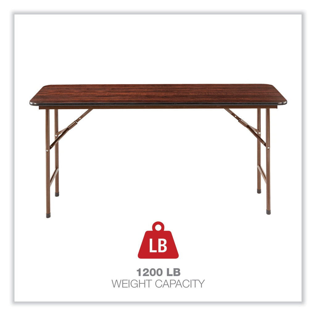 Alera Wood Folding Table, Rectangular, 59.88w x 17.75d x 29.13h, Mahogany
