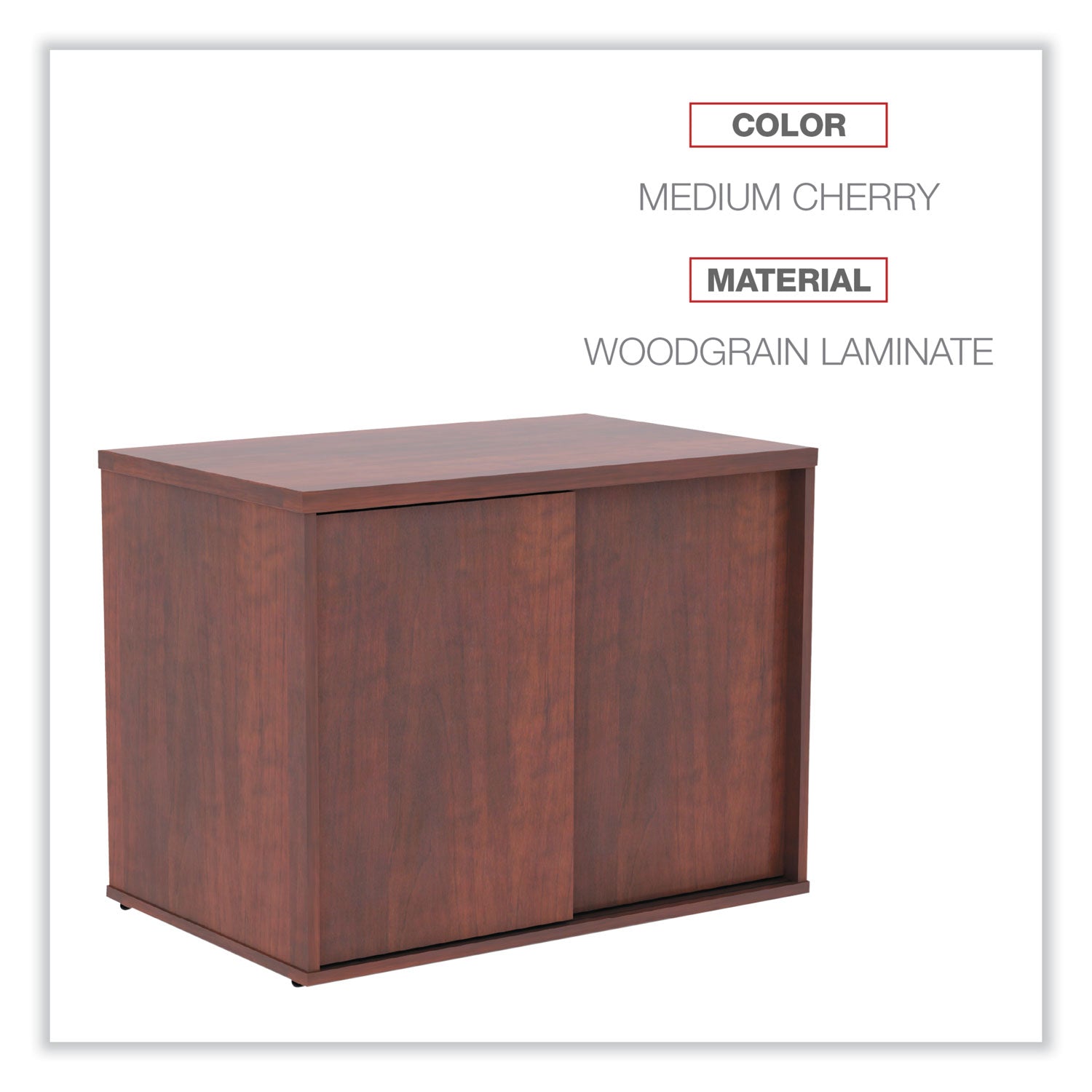 Alera Open Office Low Storage Cabinet Credenza, 29 1/2 x 19 1/8x 22 7/8, Cherry