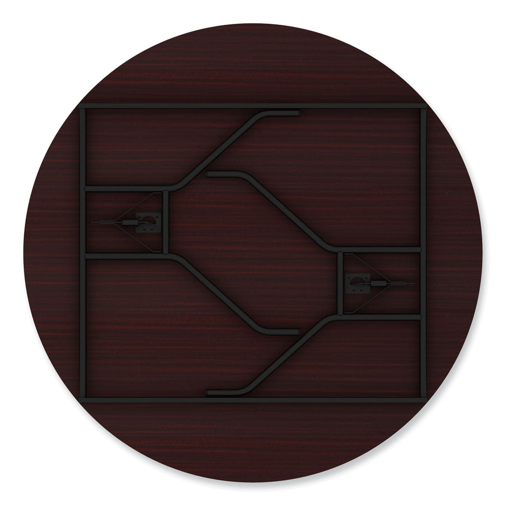Alera Round Wood Folding Table, 59" Diameter x 29.13h, Mahogany