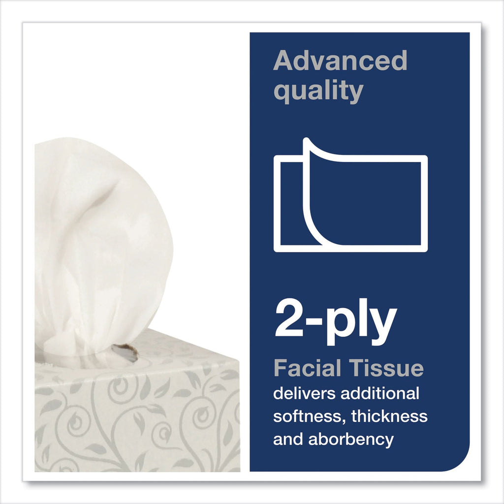 Tork Advanced Facial Tissue, 2-Ply, White, Cube Box, 94 Sheets/Box, 36 Boxes/Carton