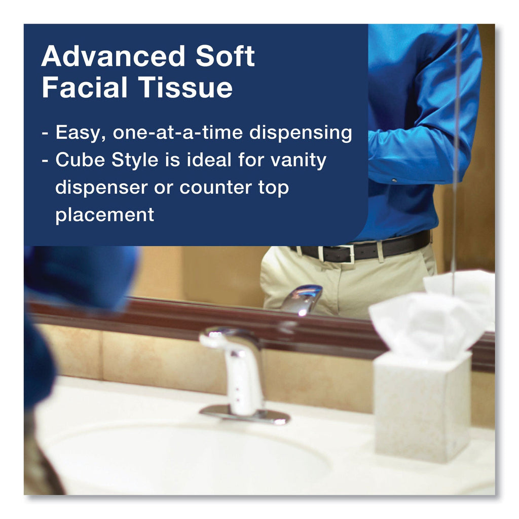 Tork Advanced Facial Tissue, 2-Ply, White, Cube Box, 94 Sheets/Box, 36 Boxes/Carton