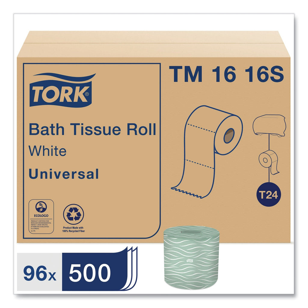 Tork Universal Bath Tissue, Septic Safe, 2-Ply, White, 500 Sheets/Roll, 96 Rolls/Carton