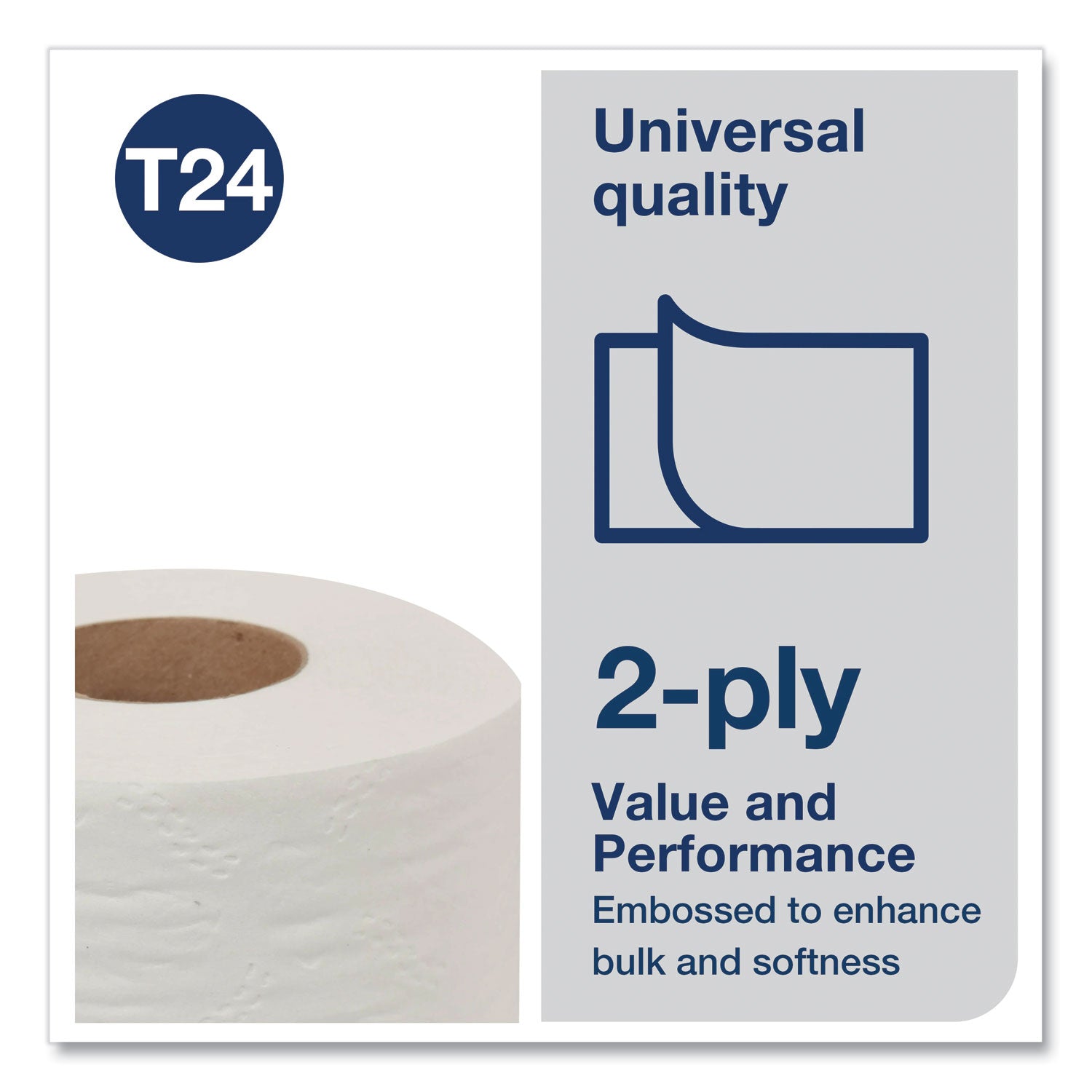 Tork Universal Bath Tissue, Septic Safe, 2-Ply, White, 500 Sheets/Roll, 96 Rolls/Carton