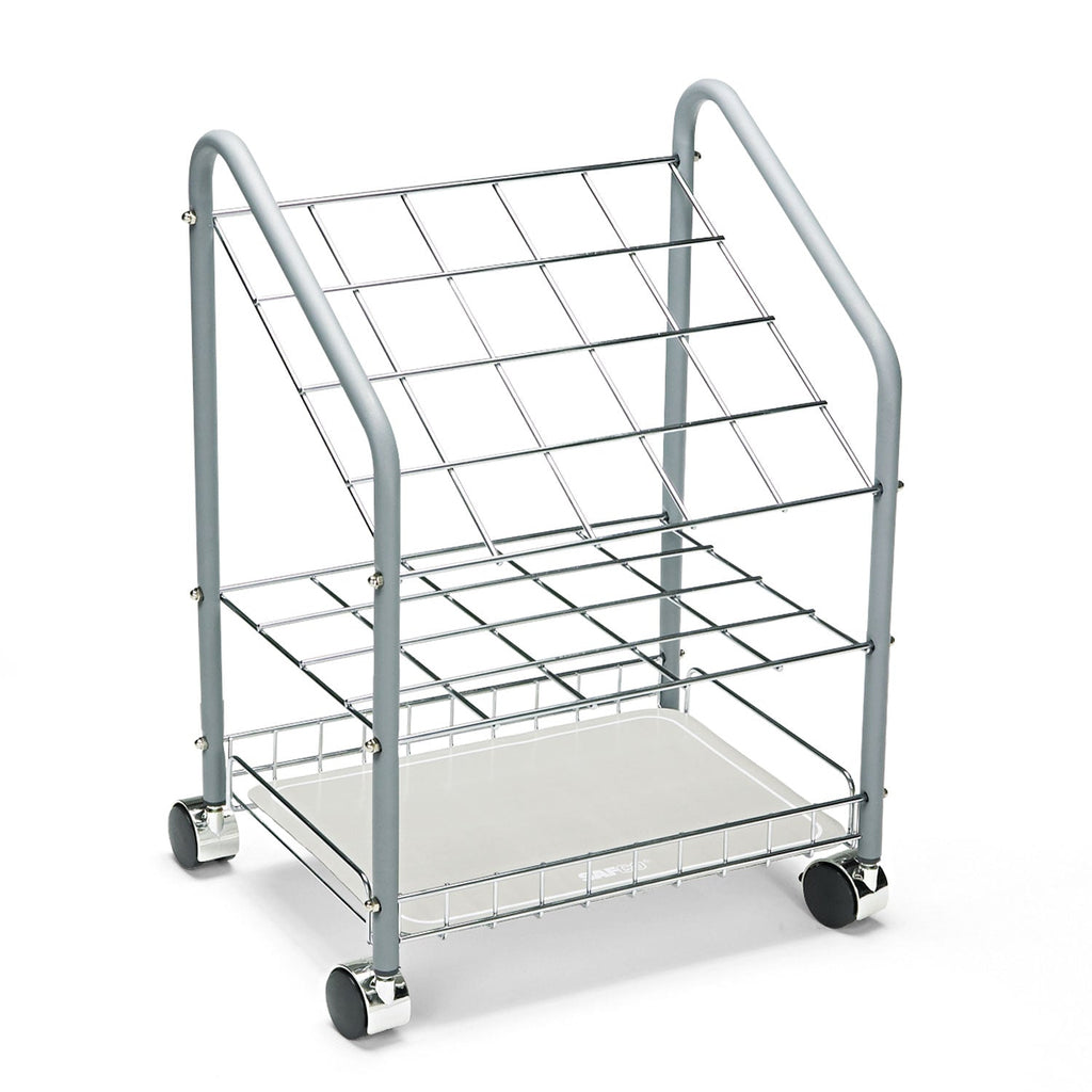 Safco Wire Roll/Files, 20 Compartments, 18w x 12.75d x 24.5h, Gray