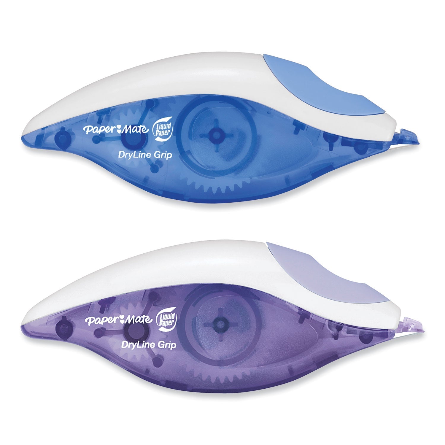Paper Mate DryLine Grip Correction Tape, Blue/Purple Applicators, 0.2" x 335",  2/Pack