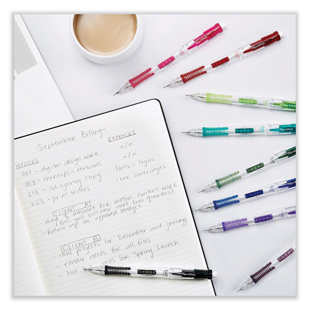 Paper Mate Clear Point Mechanical Pencil, 0.9 mm, HB (#2.5), Black Lead, Assorted Barrel Colors, 2/Pack
