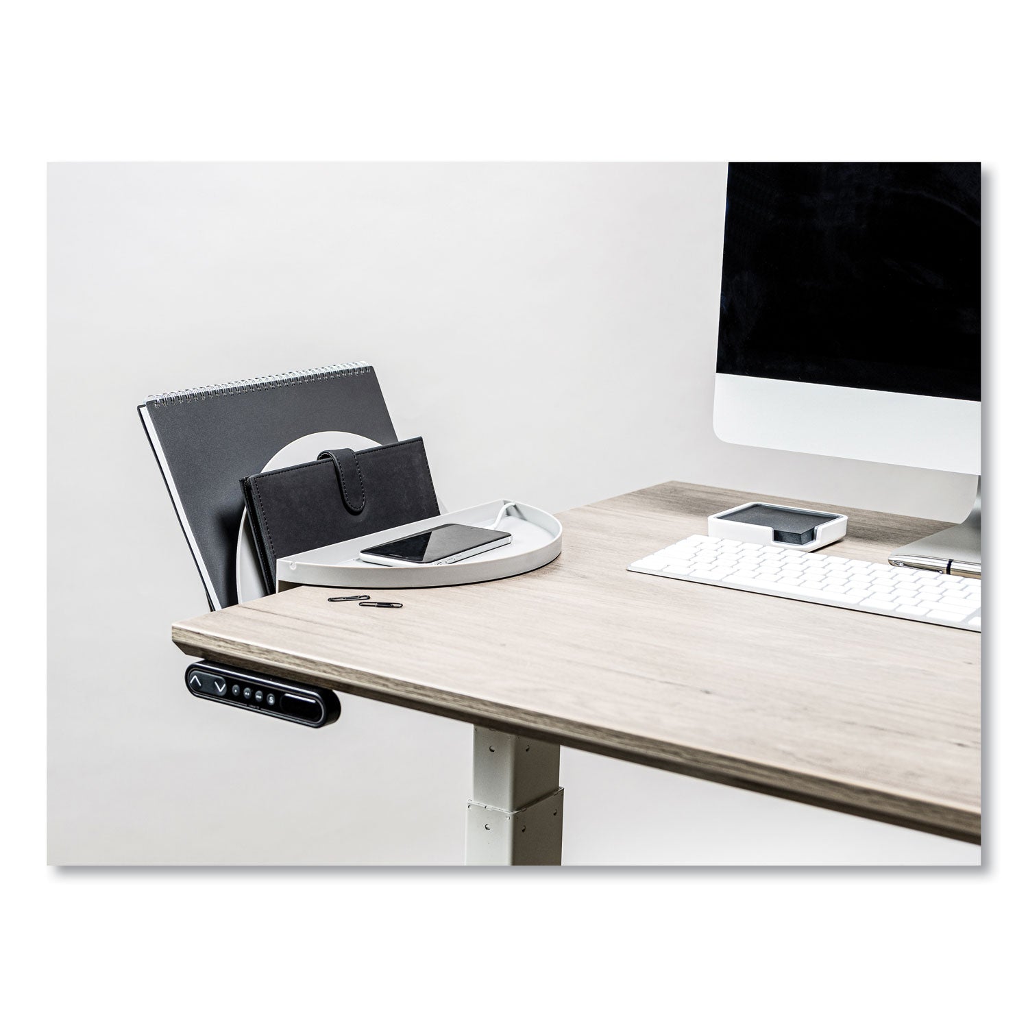 deflecto Standing Desk File Organizer, 2 Sections, Letter Size, 12 x 9.69 x 7.11, Gray