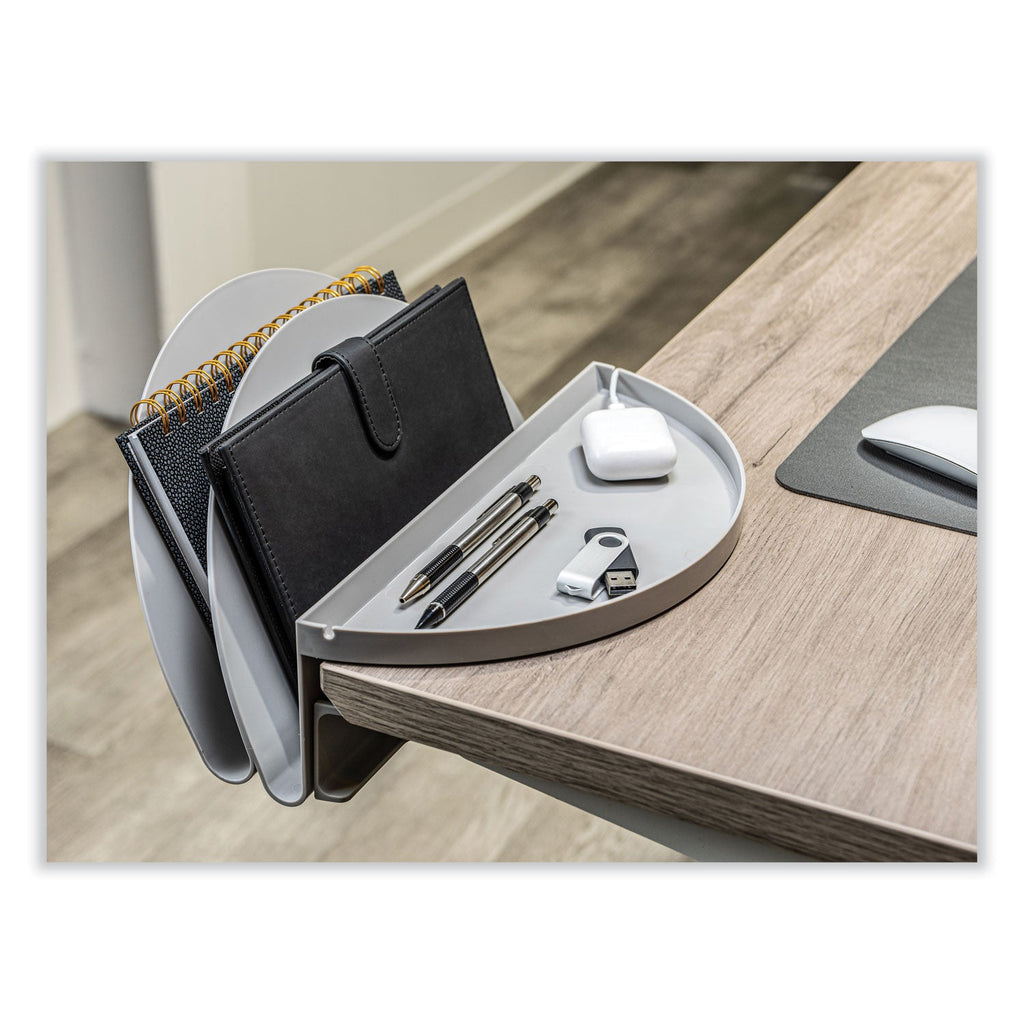 deflecto Standing Desk File Organizer, 2 Sections, Letter Size, 12 x 9.69 x 7.11, Gray