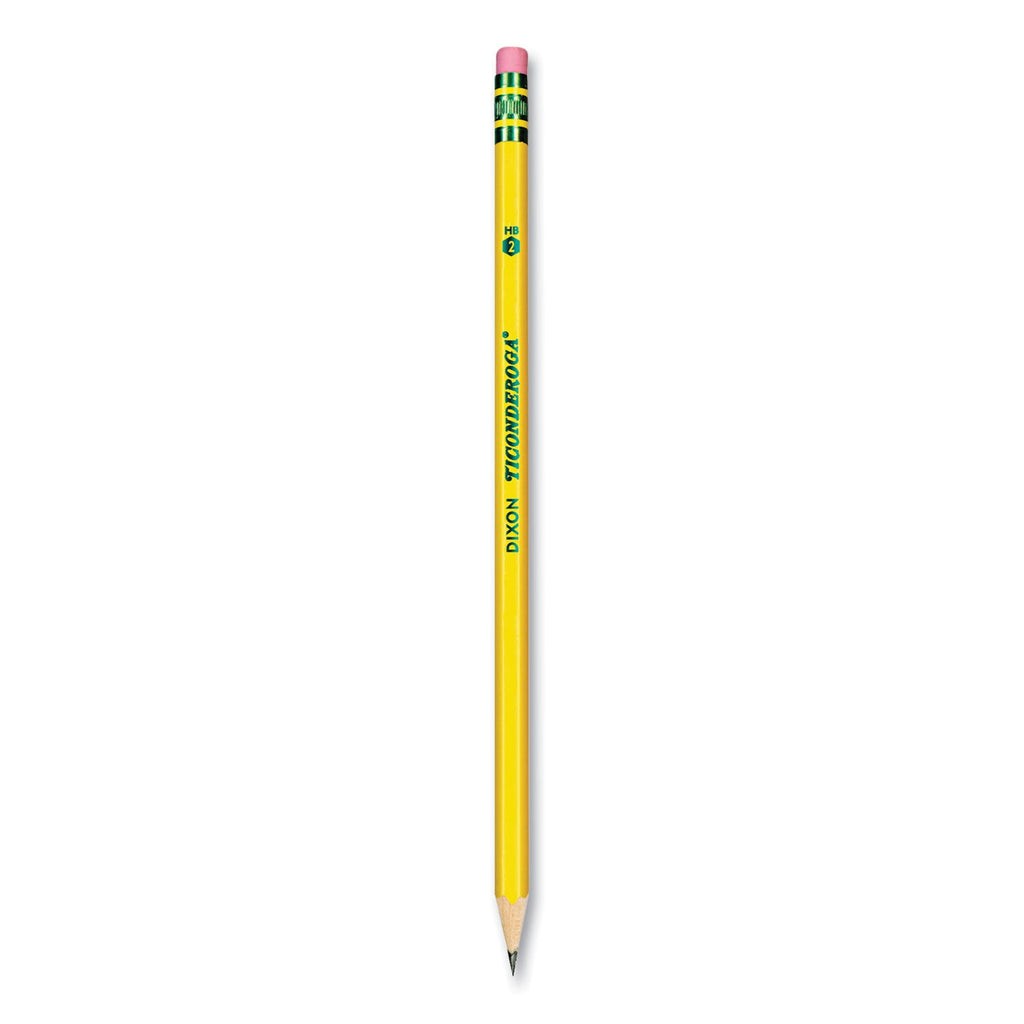 Ticonderoga Pre-Sharpened Pencil, HB (#2), Black Lead, Yellow Barrel, Dozen