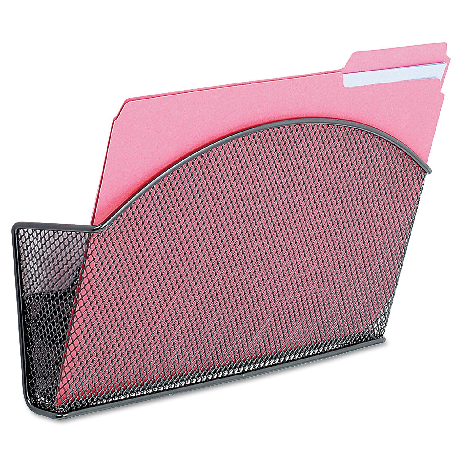 Safco Onyx Magnetic Mesh Panel Accessories, Single File Pocket, 13 x 4.25 x 7.25, Black