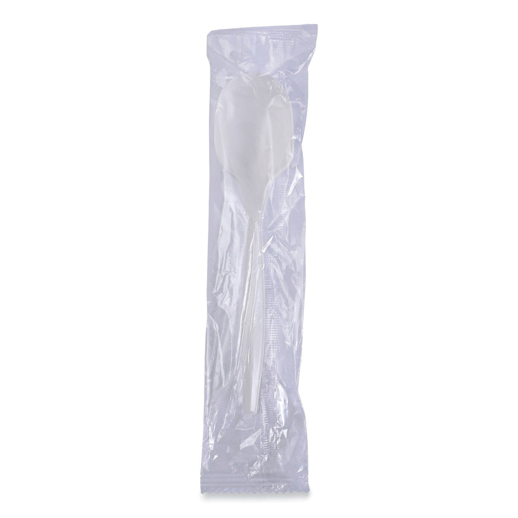 Boardwalk Mediumweight Wrapped Polypropylene Cutlery, Soup Spoon, White, 1,000/Carton