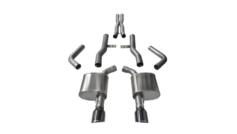 Corsa Performance 15-16 Dodge Charger SRT/Scat Pack/R/T 6.4L Black Xtreme Cat-Back