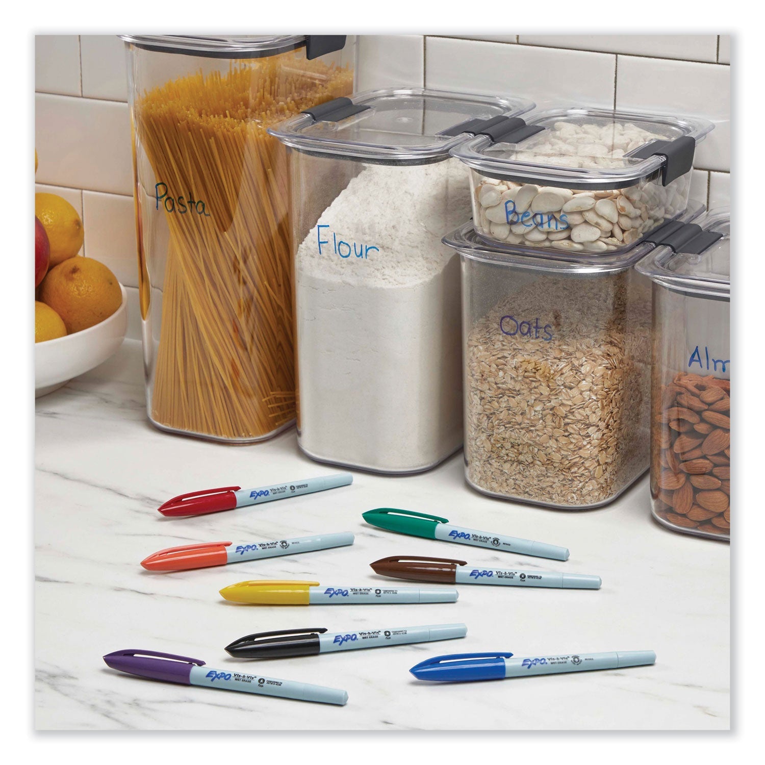 EXPO Vis-a-Vis Wet Erase Marker, Fine Bullet Tip, Black, 36/Pack