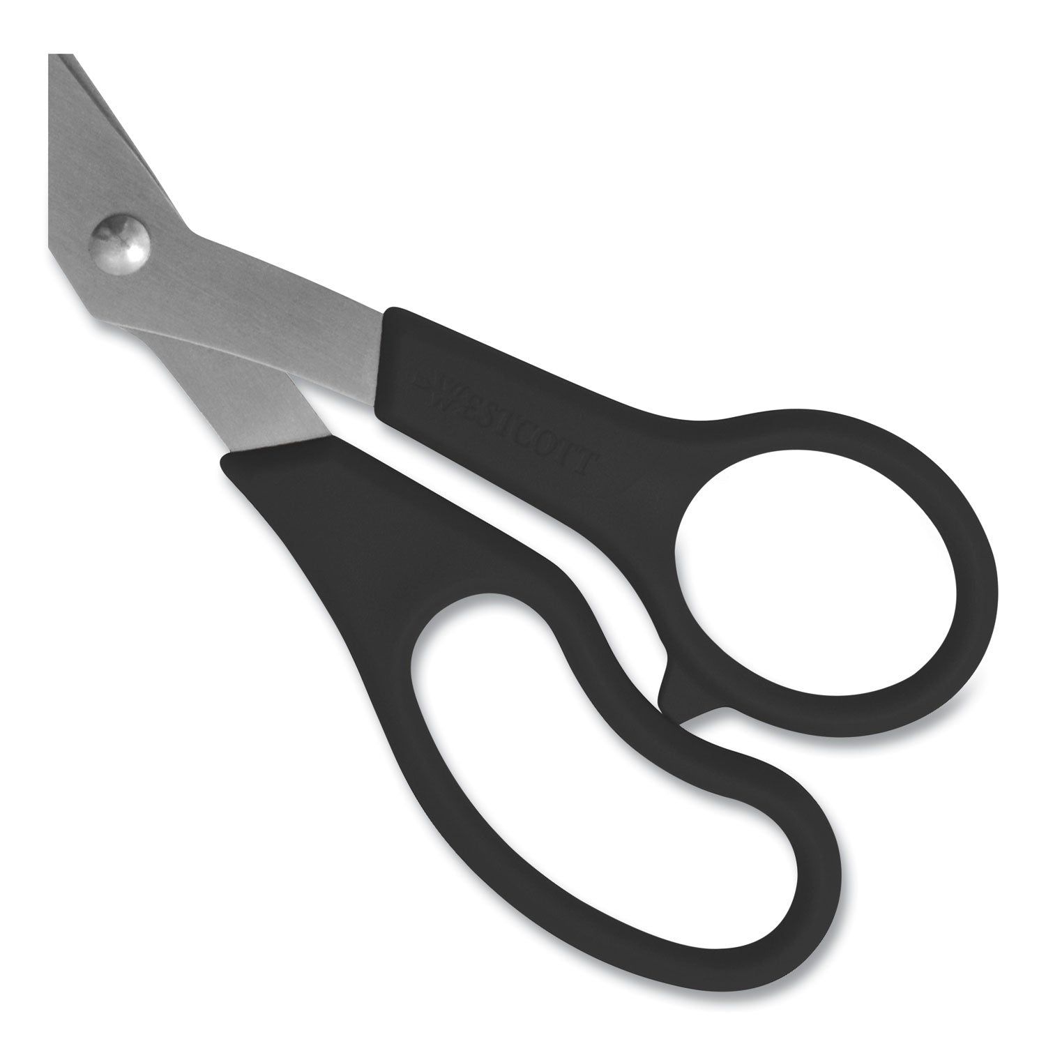 Westcott Value Line Stainless Steel Shears, 8" Long, 3.5" Cut Length, Black Offset Handles, 3/Pack