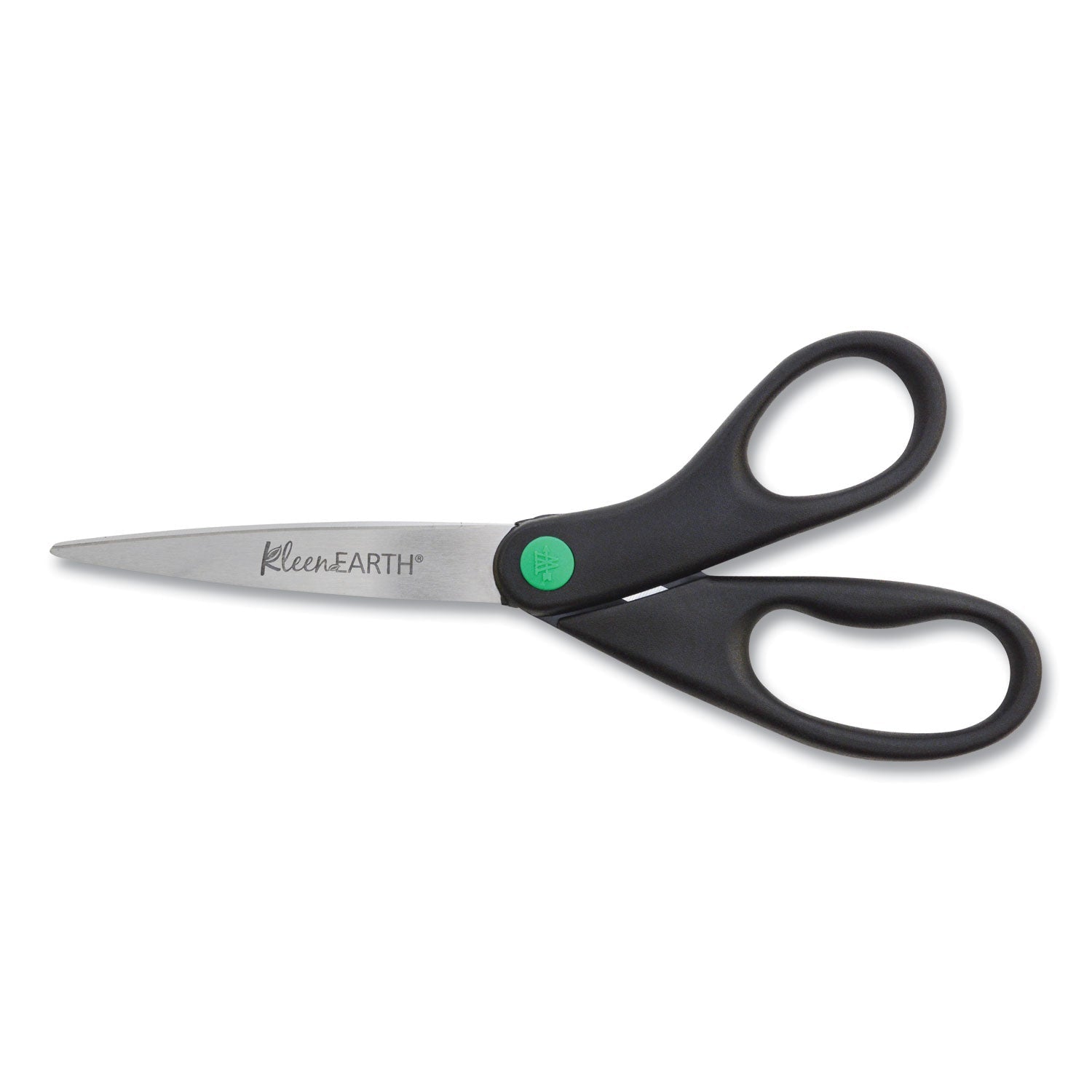 Westcott KleenEarth Scissors, 8" Long, 3.25" Cut Length, Black Straight Handle