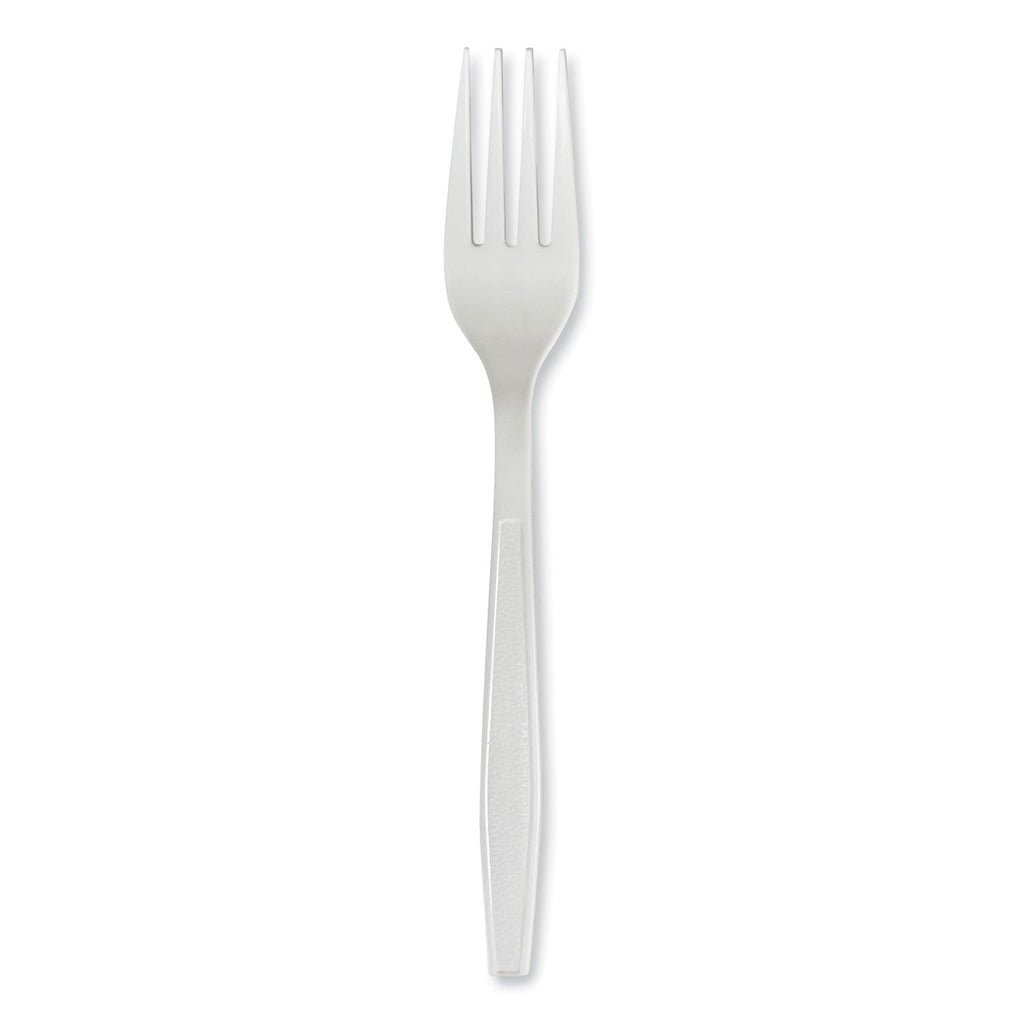 Boardwalk Heavyweight Polypropylene Cutlery, Fork, White, 1000/Carton