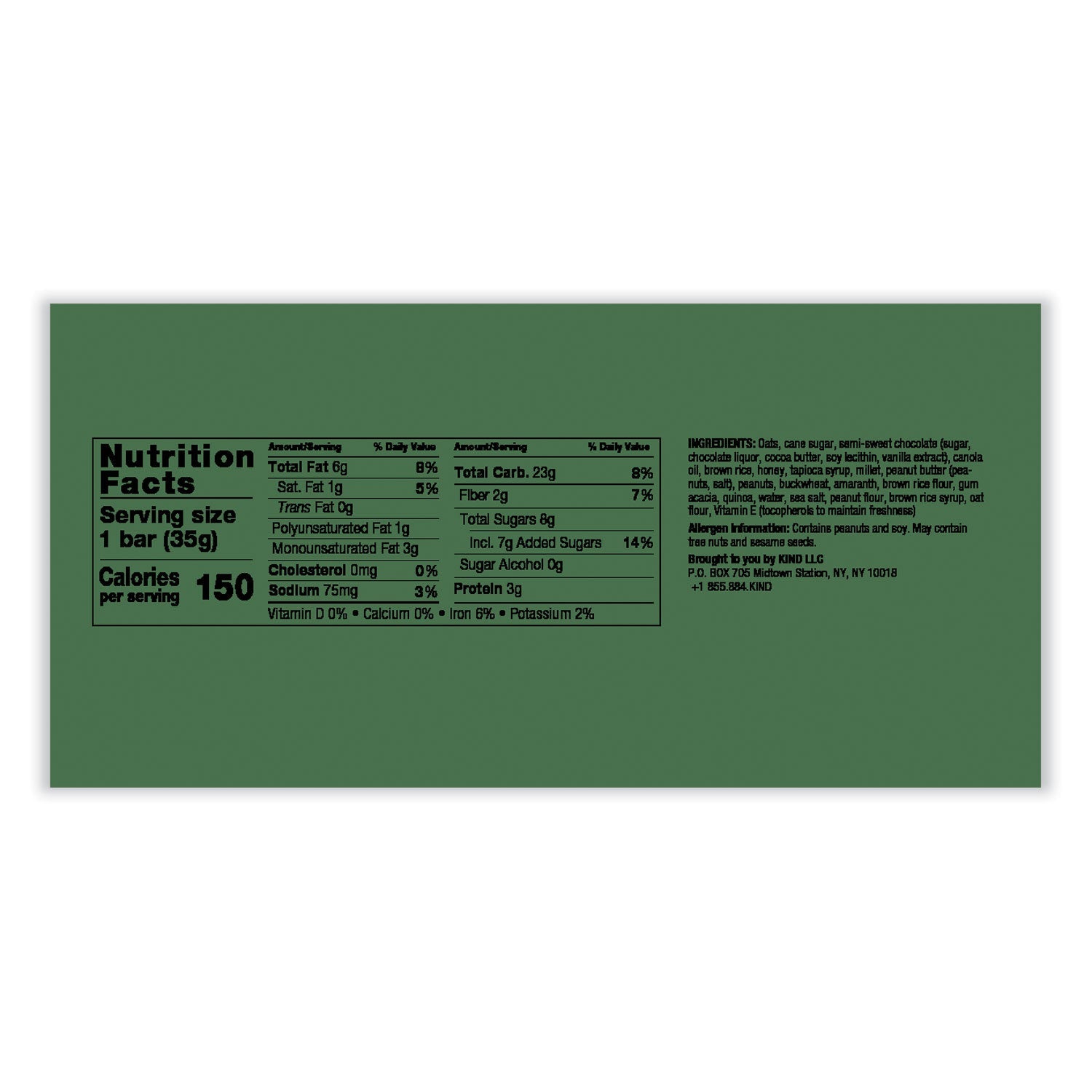 KIND Healthy Grains Bar, Peanut Butter Dark Chocolate, 1.2 oz, 12/Box