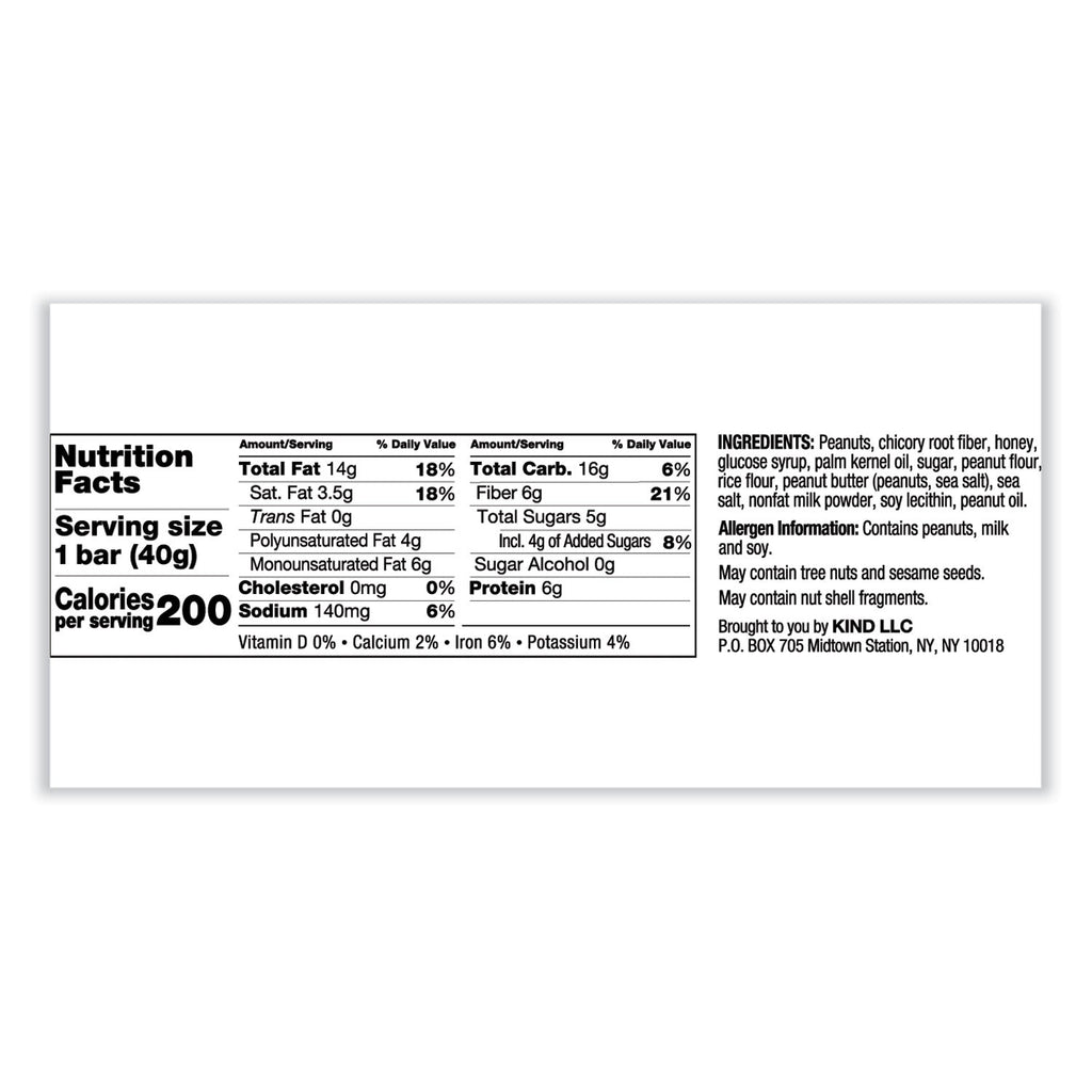 KIND Nuts and Spices Bar, Peanut Butter, 1.4 oz, 12/Pack