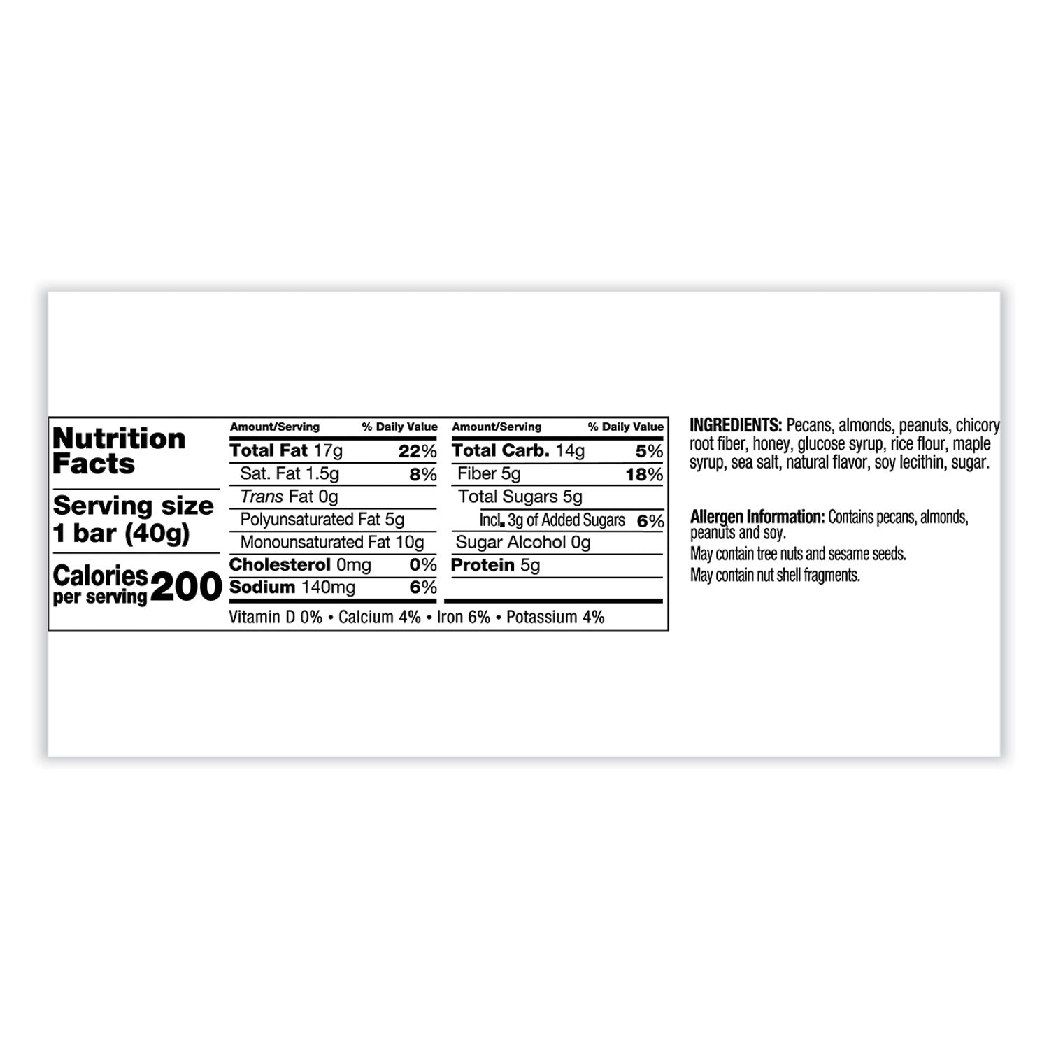 KIND Nuts and Spices Bar, Maple Glazed Pecan and Sea Salt, 1.4 oz Bar, 12/Box