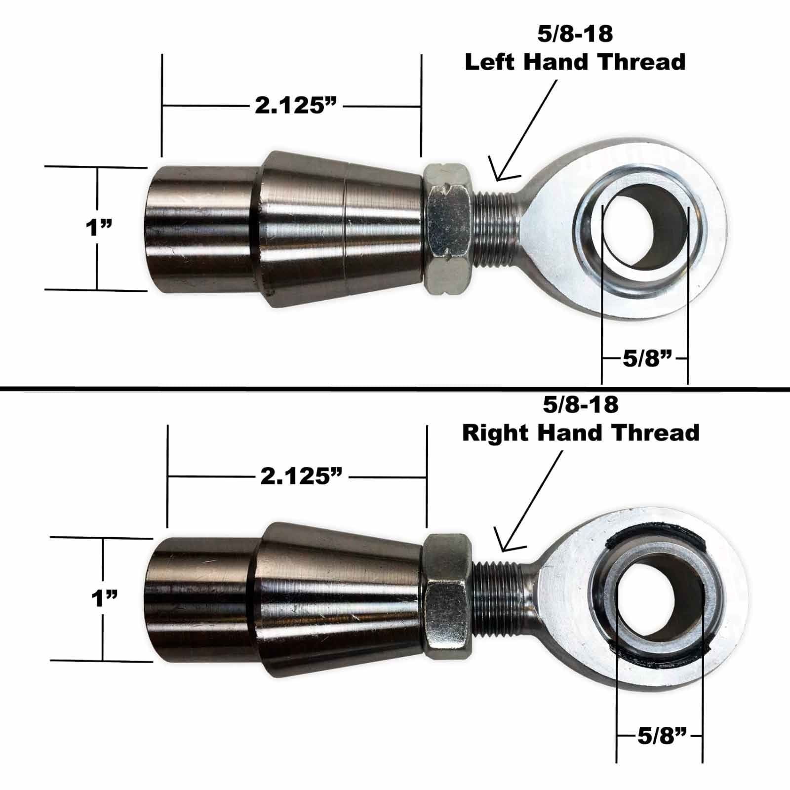 4 Link Rod End Kit - 5/8 Chromoly Heim - 1.25 OD Tubing