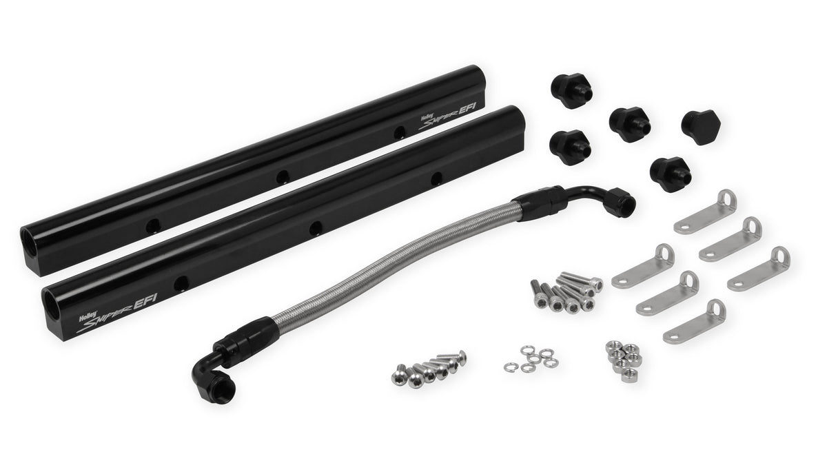 Hi-Ram Sheet Metal Fabricated Intake Manifold LS1/LS2/LS6 Single Plane EFI + Fuel Rail Kit Silver with Sniper EFI logo