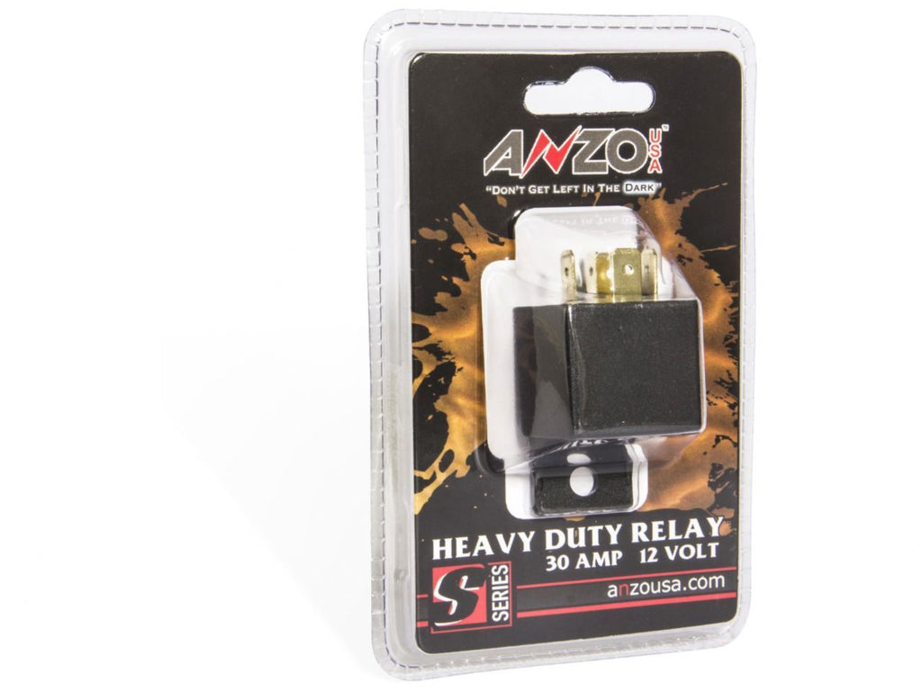 Anzo 12V 30 Amp Relay Universal 12 Volt DC 30 Amp Relay