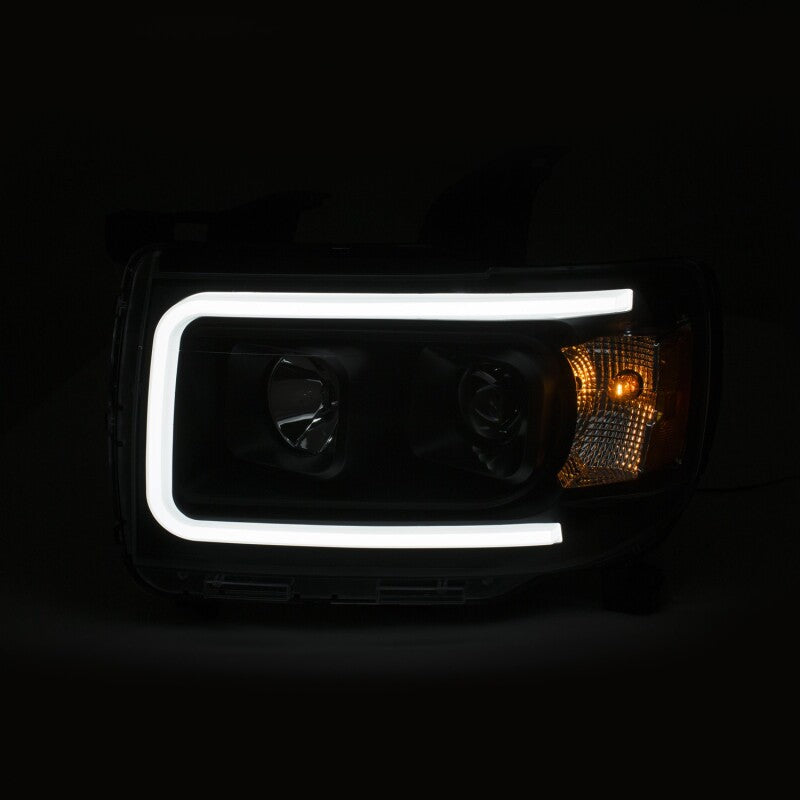 Anzo GMC Canyon 15-18 Projector Plank Style Headlight Black W/ Amber