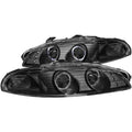 Anzo 1997-1999 Mitsubishi Eclipse Projector Headlights w/ Halo Black G2