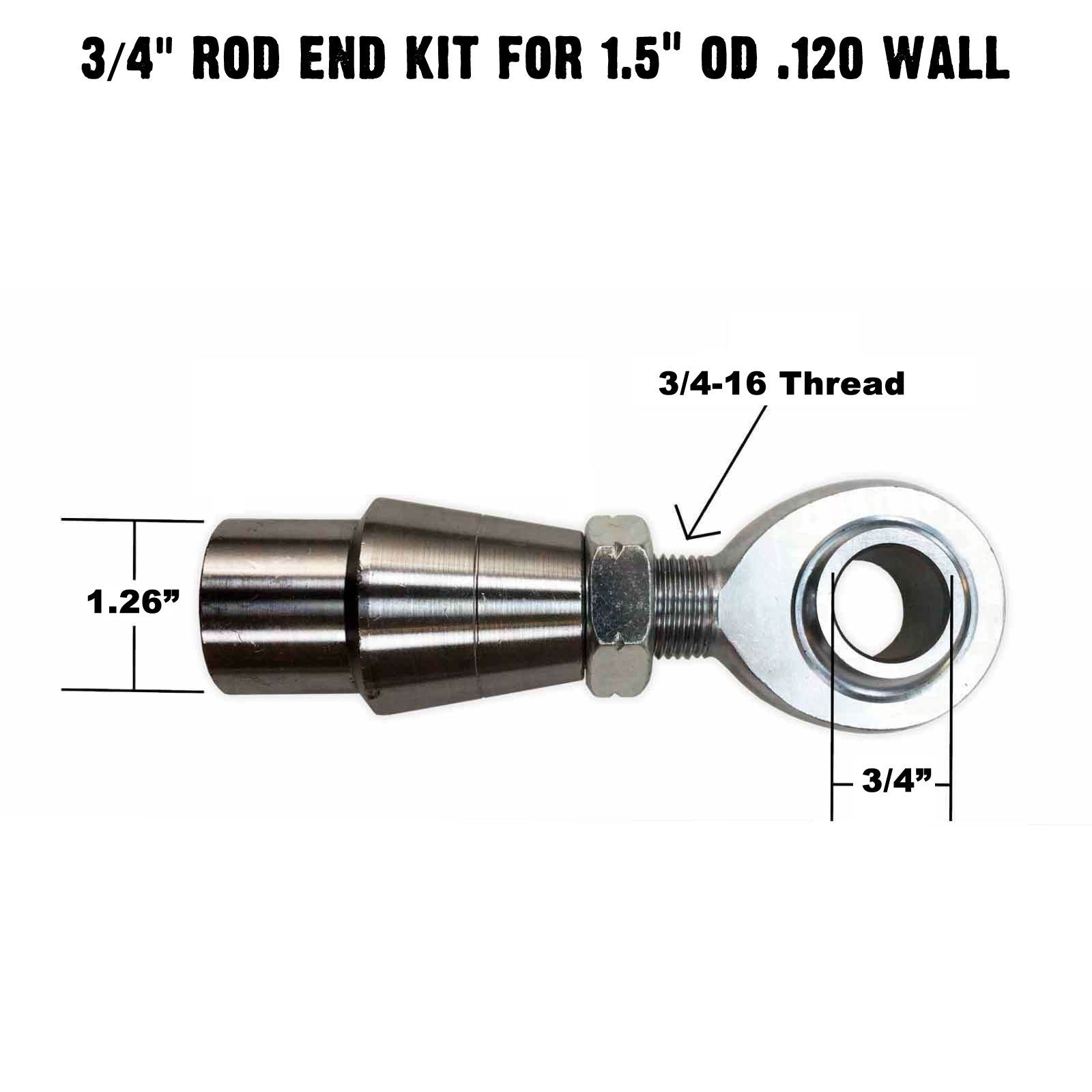 Sway Bar Link Fab Kit -  3/4" Chromoly Heim - 1.5" OD Tubing