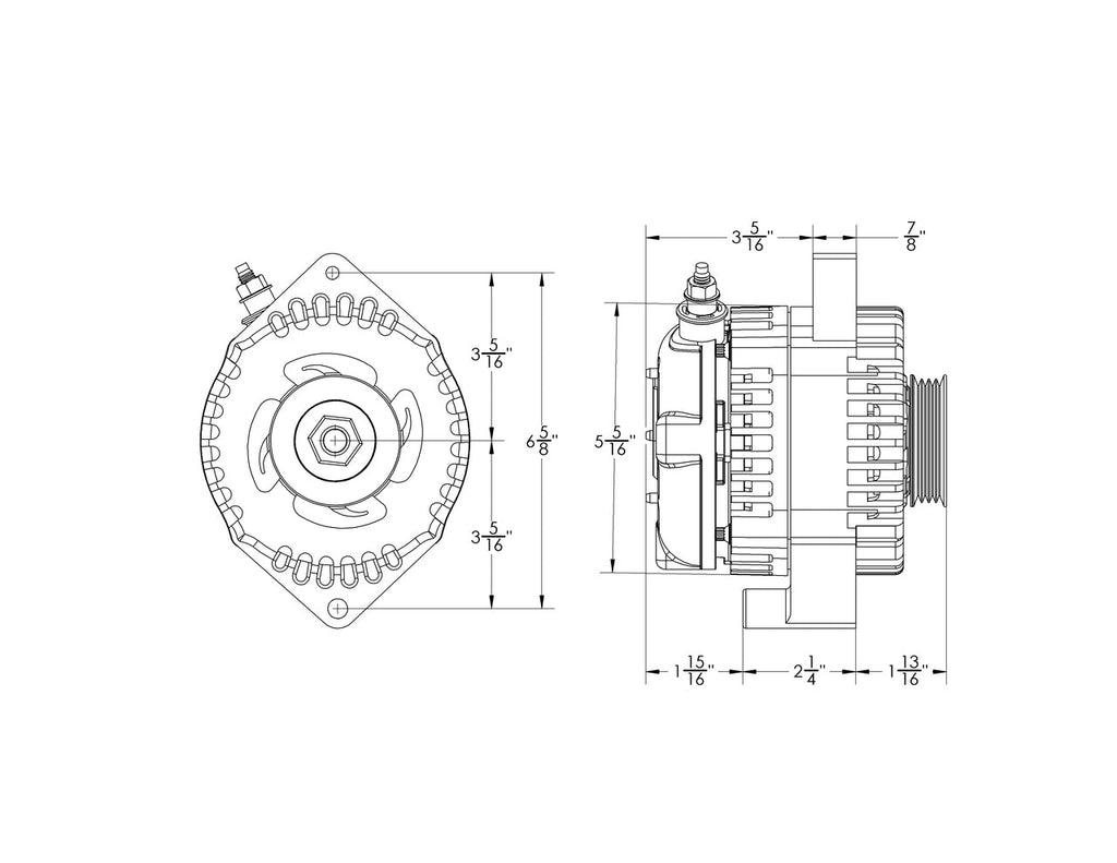 Mechman 170 Amp High Output Racing Alternator 1988-1991 Honda Civic