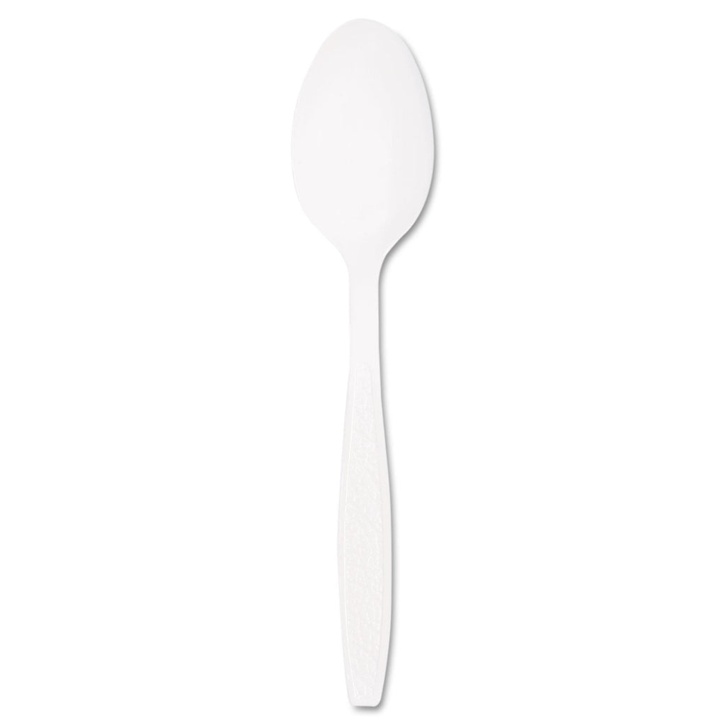 Dart Guildware Extra Heavyweight Plastic Teaspoons, White, 100/Box