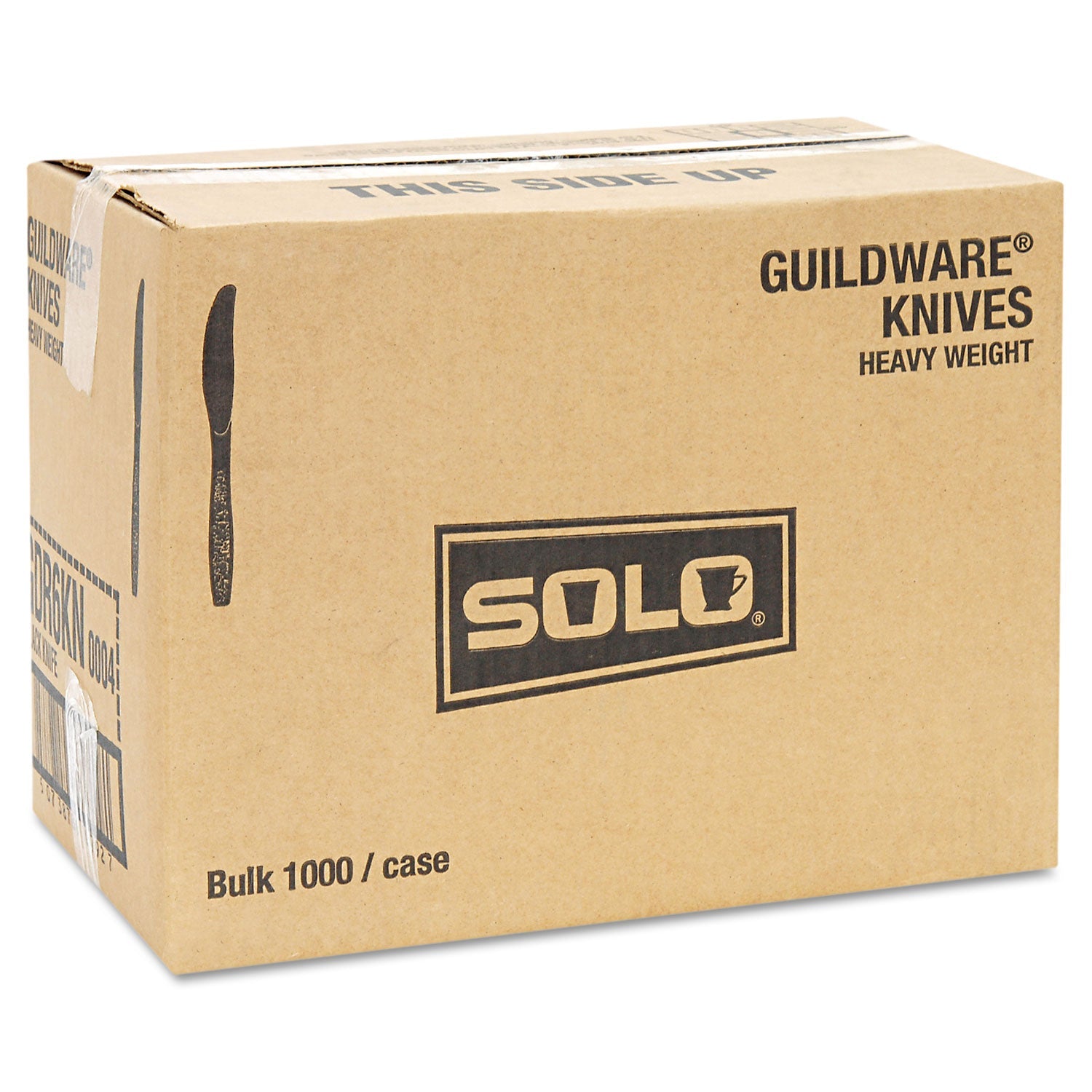 Dart Guildware Heavyweight Plastic Knives, Black, 1000/Carton