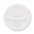 Dart Mediumweight Foam Plates, 3-Compartment, 9" dia, White, 125/Pack