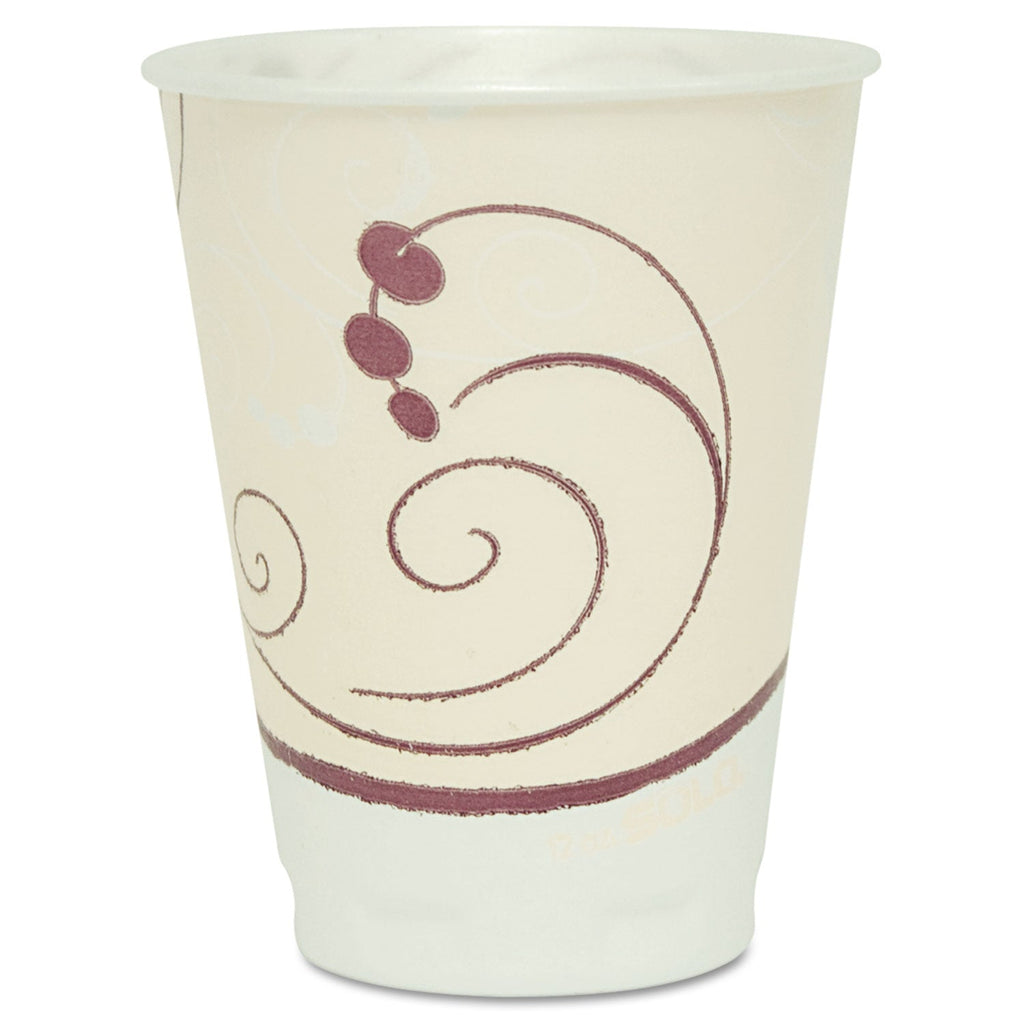 Dart Trophy Plus Dual Temperature Insulated Cups in Symphony Design, 12 oz, Beige, 100/Pack