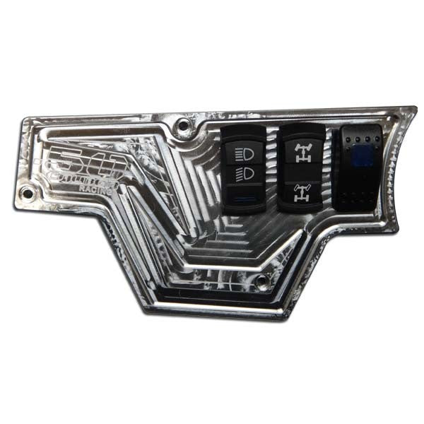 2pc XP 1000 6 Switch Dash Panel w/switches Silver