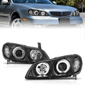 Anzo 2000-2004 Infiniti I30 Projector Headlights w/ Halo Black