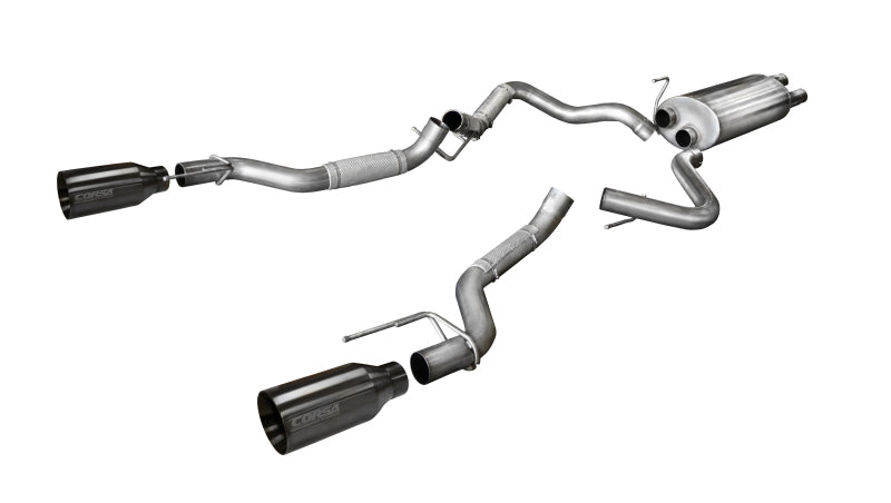 Corsa Performance 2017 Ford F-150 Raptor 3.5L Sport Cat-Back Dual Rear Exit