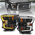 Anzo 2015-2016 Ford F-150 Projector Headlights w/ Plank Style Switchback Bl