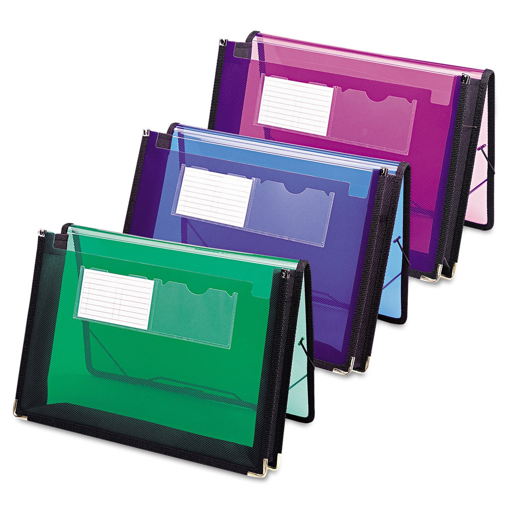 Smead Poly Wallets, 2.25" Expansion, 1 Section, Elastic Cord Closure, Letter Size, Translucent Green