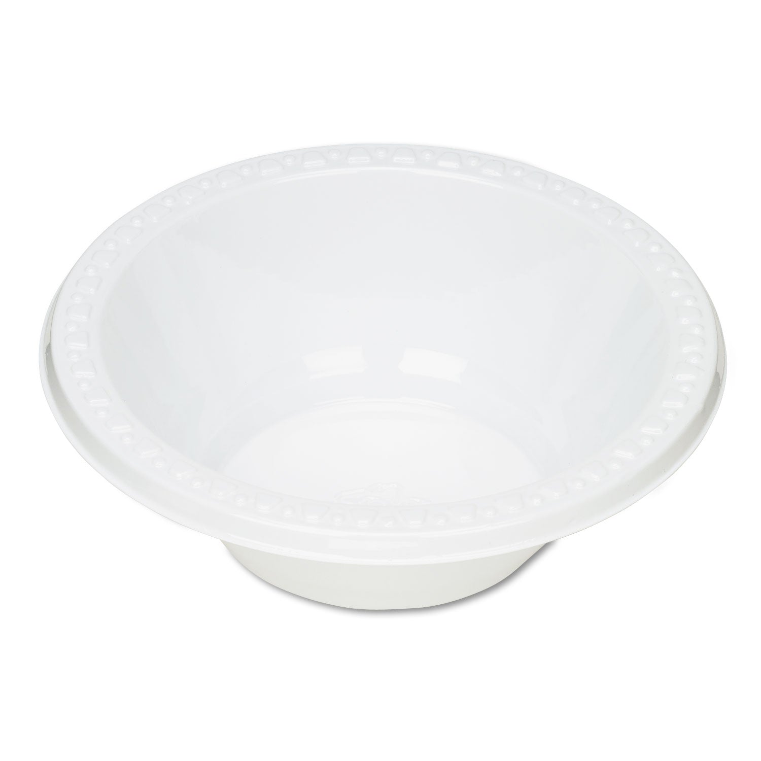 Tablemate Plastic Dinnerware, Bowls, 12 oz, White, 125/Pack