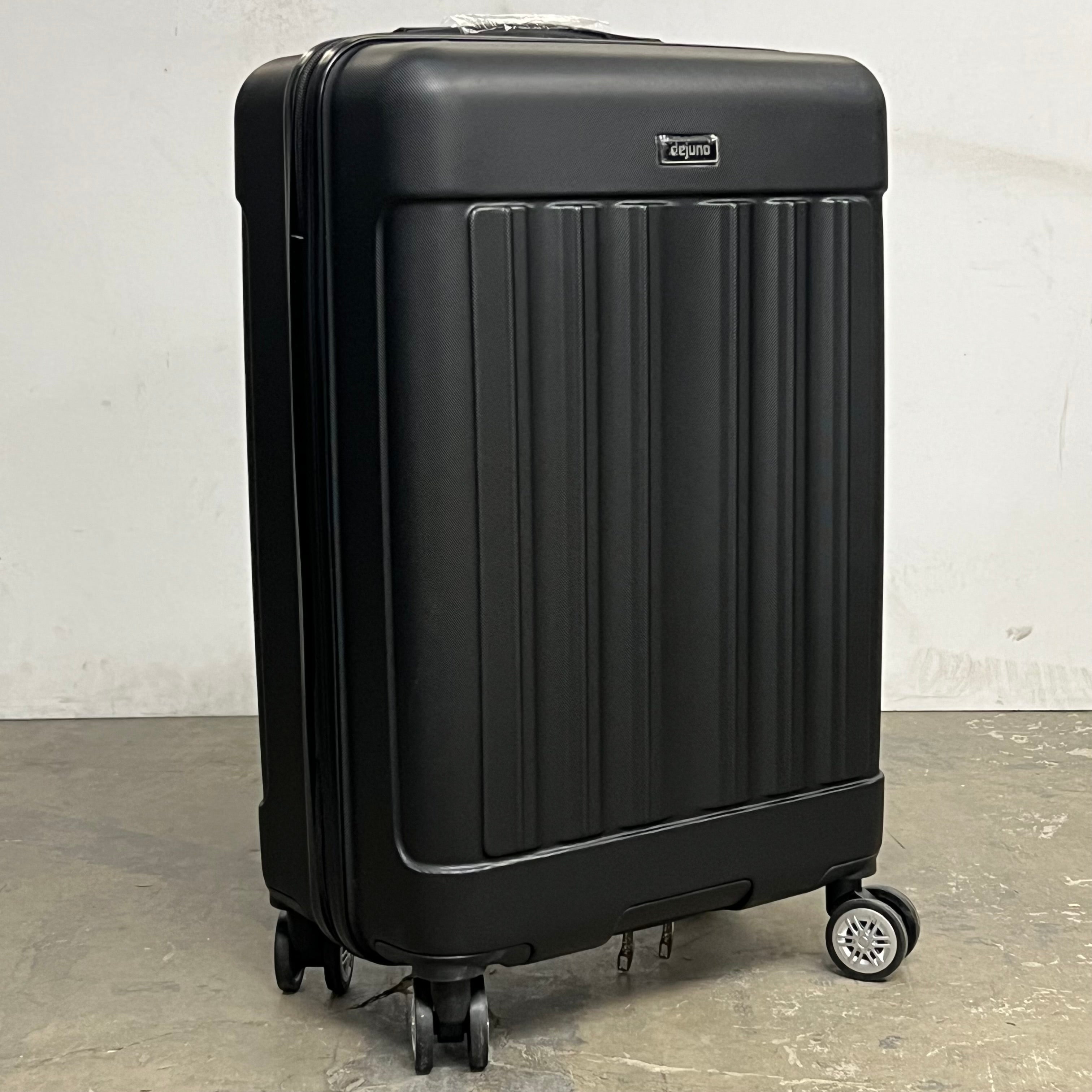 DEJUNO (3 PACK) Light Weight Expandable Spinner Rolling Suitcase Set BLACK 2207DJBF
