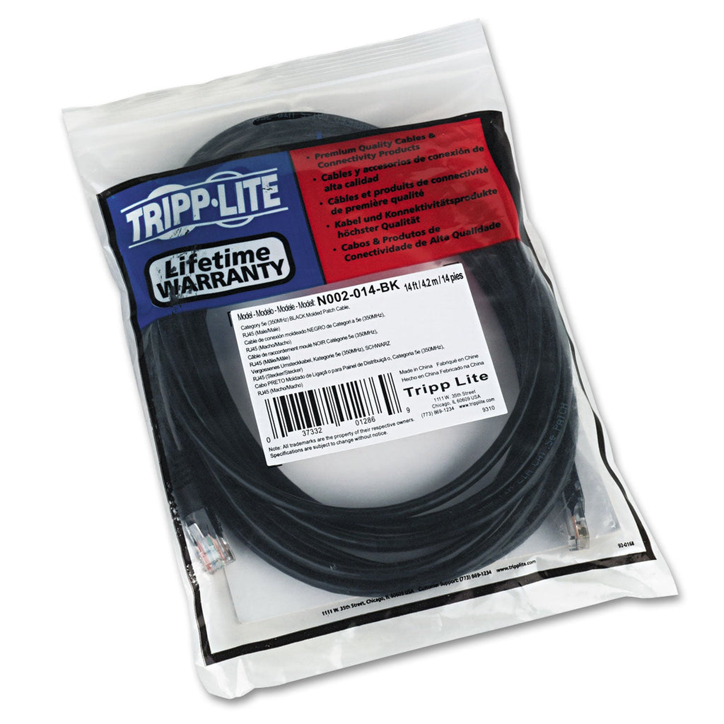 Tripp Lite CAT5e 350 MHz Molded Patch Cable, 14 ft, Black