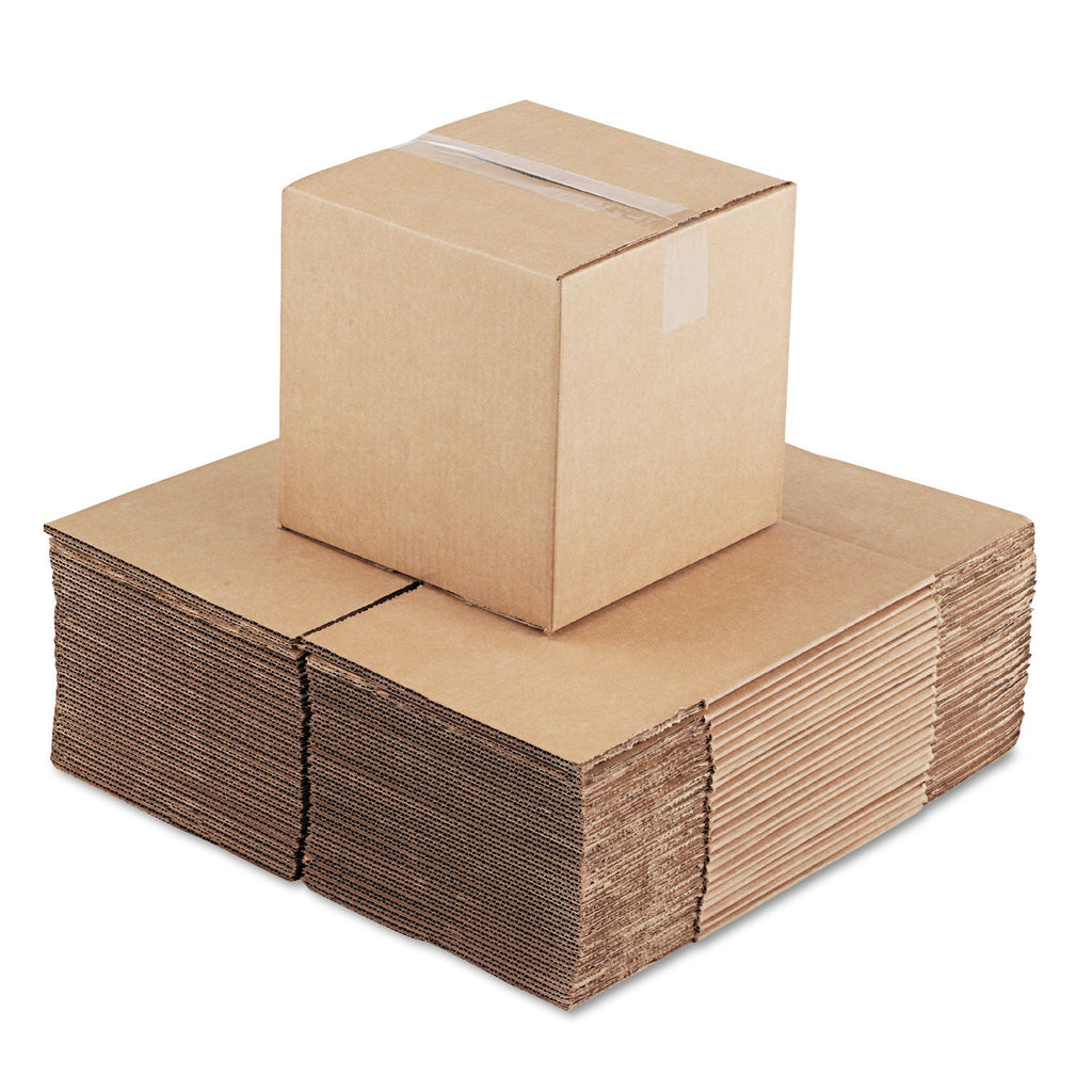 Universal Cubed Fixed-Depth Corrugated Shipping Boxes, Regular Slotted Container (RSC), Large, 10" x 10" x 10", Brown Kraft, 25/Bundle
