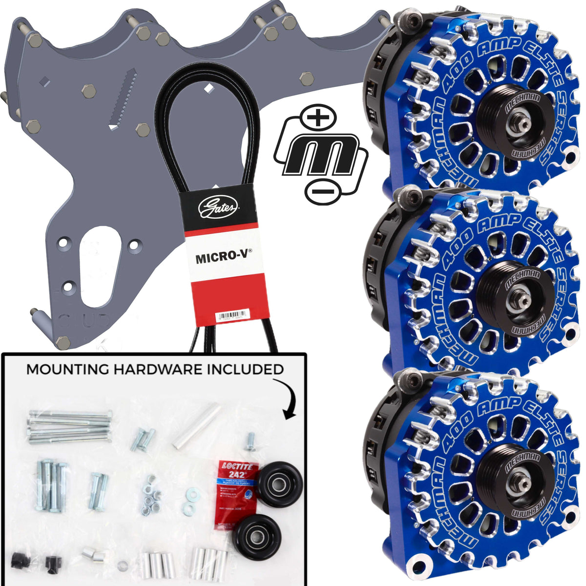 Mechman Triple Alternator Kit 1999-2004 GM Truck / SUV - Dark Blue