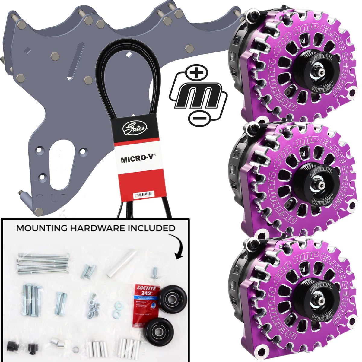 Mechman Triple Alternator Kit 1999-2004 GM Truck / SUV - Purple