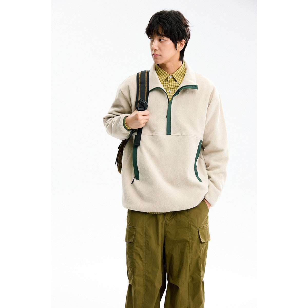 Fleece Top Crewneck Sweatshirt Unisex Fleece Jacket