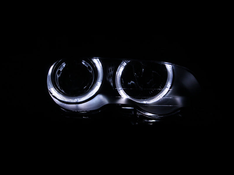 Anzo 2000-2003 BMW 3 Series E46 Projector Headlights w/ Halo Black