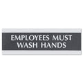 Headline Century Series Office Sign, Employees Must Wash Hands, 9 x 3