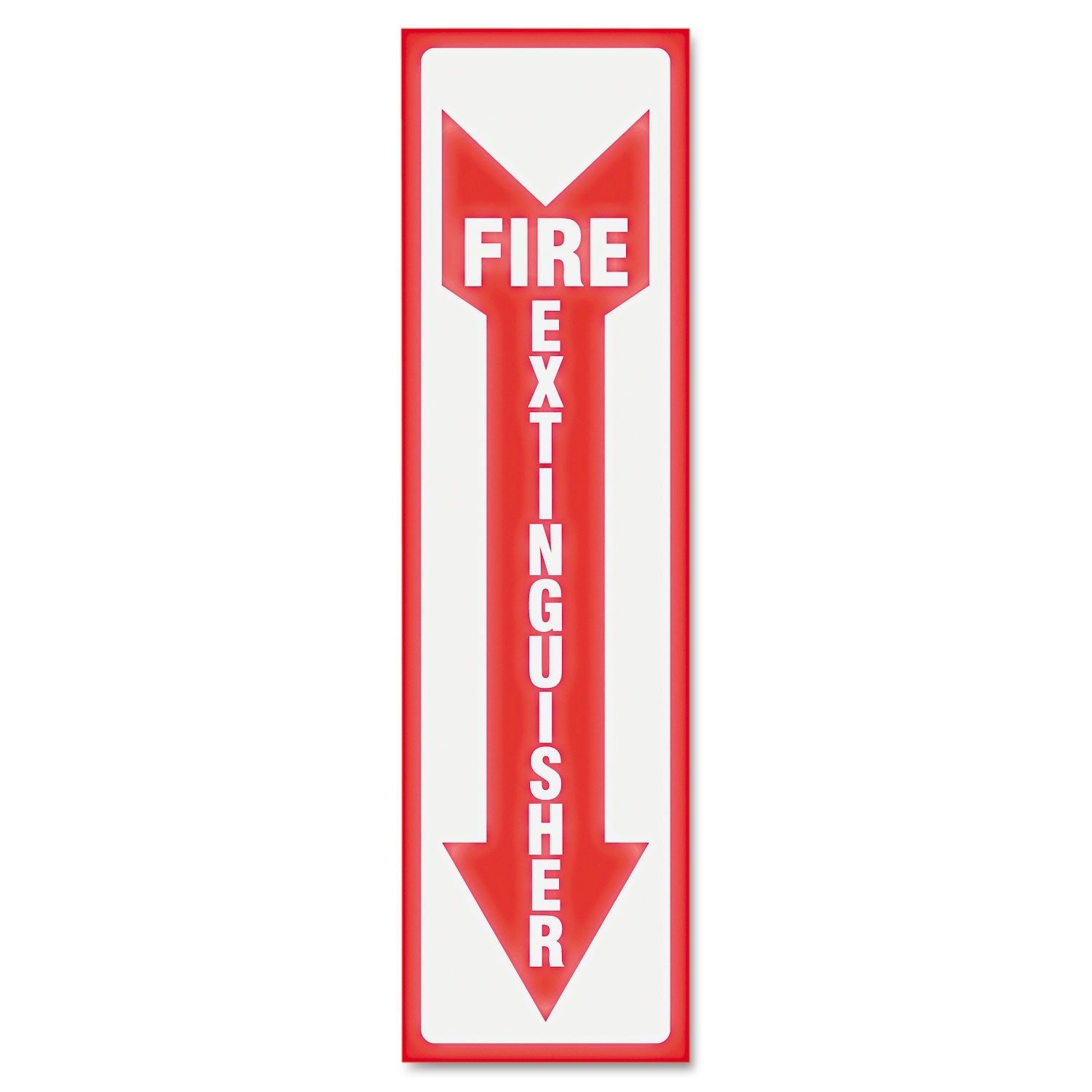 Headline Glow In The Dark Sign, 4 x 13, Red Glow, Fire Extinguisher