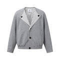 Loose Shoulder Jacket Long Sleeve Oversized Coat No Collar Design Outerwear